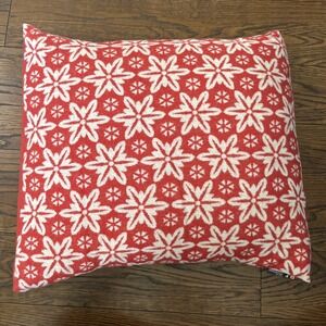 David Fussenegger Alpine Chalet Red Snowflake Winter Holiday Throw Pillow Decor